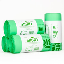 allBIO 30L Compostable Kitchen & Kerbside Bin Bags ? Pack of 100