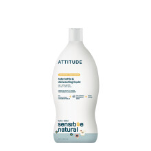 ATTITUDE Baby Washing-Up Liquid for Sensitive Skin, Plant and Mineral-Based Ingredients, Vegan Household Products, Unscented, 700 mL