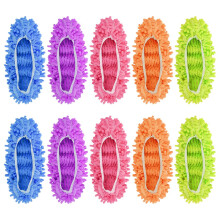Decorniqu 5 Pairs 10 PCS Mop Slippers for Floor Cleaning Supplies Reusable Microfiber Mop Socks Washable Mopping Slippers