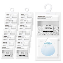 RUN HELIX 15 Pack Moisture Absorber Dehumidifier Bags, Wardrobe Dehumidifier Hanging Bags, Suitable for Car, Home, Kitchen, Garage Stops Mould, Mildew