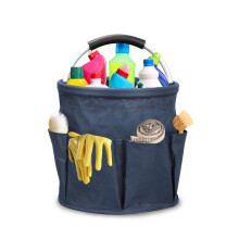 Tefola 17L Foldable Cleaning Caddy, Waterproof Oxford Storage Bucket with Handle, Multi-Purpose Organiser for Home, Car, Garden, Tools & Crafts (Navy