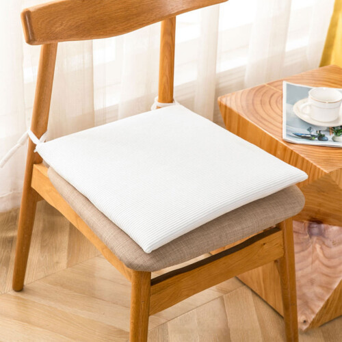 Wit polyester stoelkussen 40x40 cm