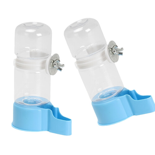 Distributeur d'eau pour perroquets, 2 pièces, mangeoire-Bleu