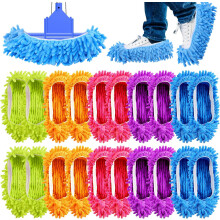 Incisite 20 PCS Mop Slippers, Washable Reusable Mop Shoes, Mops Socks for Floor Cleaning, Microfiber Shoes Cover Cleaning Slippers, Multi Function