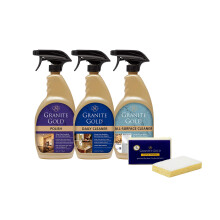 Granite Gold Streak-Free Cleaning for Granite, Marble, Travertine, Quartz, Natural Stone Countertops, and Floors, Polyurethane, 1 Count (Pack of 1)