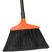 TreeLen Heavy-Duty Broom, Long Handle Angle Broom 14.5" Wide for Garages, Courtyard, Sidewalks, Decks and Outdoor Surfaces, Perfect for Home Kitchen