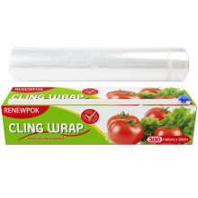 Cling Film Plastic Food Wrap- 968 SQ. FT. Kitchen Cling Wrap Includes Slide Cutter BPA-Free Clear Cling Film