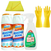 Cleaning Supplies Bundle: Baking Soda and White Vinegar for Cleaning - Includes 2 x Duzzit Baking Soda 350g, Dri Pak Pure White Vinegar Cleaning
