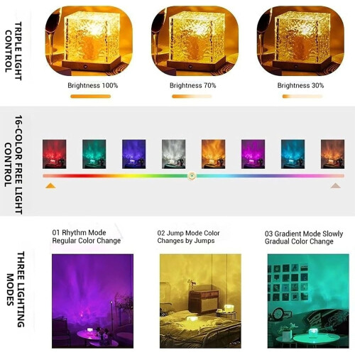 Projetor de Luz Noturna Aurora Boreal com 16 Cores 2