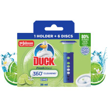 Duck Fresh Discs Toilet Cleaner Starter Kit, Fights Stains That Harbour Germs, Prevents Limescale Build Up, Lime, Pack of 5 (Each Kit contains 1
