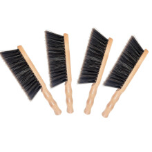 4Pcs Beech Wood Hand Brush&Natural Solid Wooden Round Handle Brushes,5 Rows of Soft Bristles 11.8" Hand Broom for Cleaning Dusting