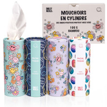 SmileyWorld ? Cylinder Tissues ? 100% Natural Bamboo ? 3-Ply ? Plastic-Free ? Tissues Box Multipack? Tissue Box, Facial tissues, Ultra Soft tissues ?