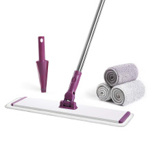 CQT Commercial Flat Microfiber Floor Mop Cleaning System 18" Inch Wet Dry and Dust Hardwood with 4 Washable Pads Cleaner for Laminate Tile Stainless