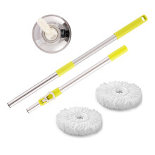 HAAYATT Mop Handle with 2 Replacement Heads - 360? Rotating, Spinning, Washable, Reusable & Extendable Mops for Cleaning Floors - Heavy Duty Spin Mop