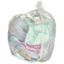 100 x Natural/Clear 90L Medium-Duty (28 Micron / 112 Gauge) Alina Coloured Refuse Sack / Polythene Dustbin Liner / Plastic Bin Bag / 90 Litre