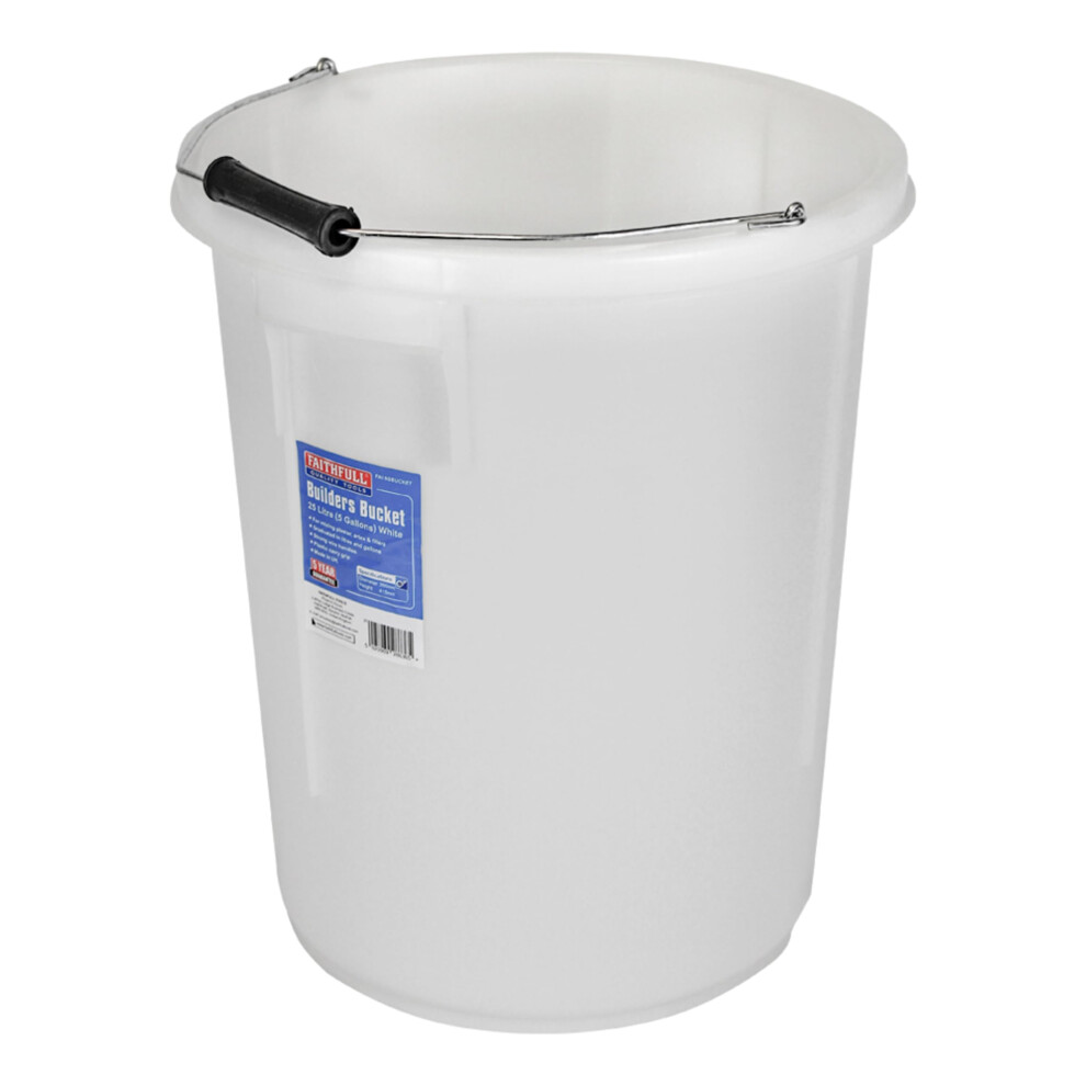 Faithfull 25 Litres (5 Gallons) Builders Bucket White