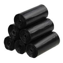 Qshape 150 Counts Kitchen Black Bin Liners Bags, 40 L Bin Bag, 6 Rolls