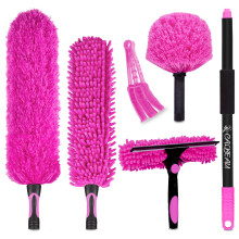 CALBEAU 15 Foot Dusters for Cleaning, Duster with Extension Pole 7-15ft, Microfiber Feather Duster Used for Cleaning Ceiling Fan, High Window, Blinds,