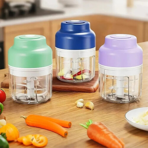 Σετ ηλεκτρικών μίνι κοπτών σκόρδου (250/320ML), ασύρματος μύλος λαχανικών για τσίλι, 2