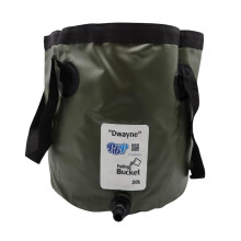 PBP Handy Folding Bucket 20L - "DWAYNE" With Quick Hose Connector (Dark Green)