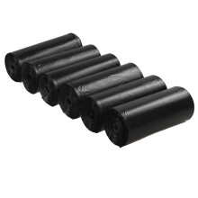 Qshape 30 L Black Home Bin Bag, Kitchen Bathroom Bin Liners, 150 Bags/ 6 Rolls