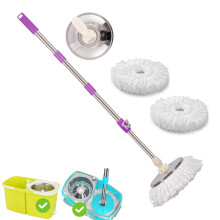 ARSUK Spin Mop Head Base Handle with 2 Microfibers Head Refills ? Stainless Steel Mops Stick/Rod/Pole Replacement for 360? Spin Buckets Systems,