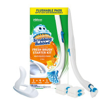 Scrubbing Bubbles Toilet Bowl Cleaning System with Flushable & Disposable Cleaner Refill Pads, Fights Odors and Helps Remove Limescale & Hard Water