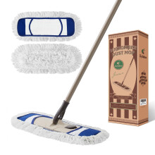 Eyliden Flat Mop with 2 Reusable Pads, Household Wet & Dry Microfibre Mop for Cleaning Floors with Telescopic Handle, Industrial Dust Mop for Hardwood