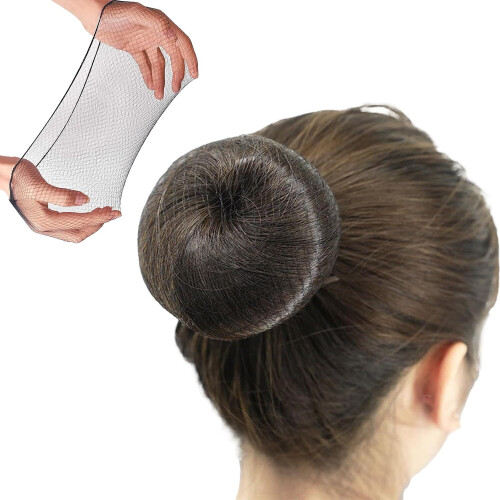 Retine invisibili per capelli lunghi, in rete elastica nera, 100 pezzi