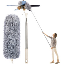 Feather Duster, Newliton Microfiber Dusters for Cleaning High Ceiling Fan with 30'' to 100'' Telescoping Extension Pole, Long Extendable Duster for