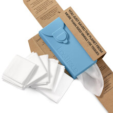 LastTissue? Reusable Cotton Tissue Pack | Face Towels & Handkerchiefs for Men & Women ? Washable, Sustainable Facial Tissue with Storage Case