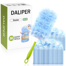 DALIPER Heavy Duty Duster Refills, Duster Kit with 30 PCS Refills & 1 Handle Compatible with Swiffer, 360? Dusters with 4X Microfibers For Dusting