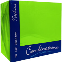 ISUPLI Napkin 100pcs ? Premium Lime Green 2-Ply Disposable Serviettes 33x33cm | Tissue Paper Hand Towels | Soft, Absorbent Cocktail Christmas Napkins