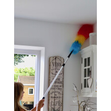 The Home Valet Company Dust Genie Static Duster - Attracts Dust, Bendable Flexible Head, Extendable Long Reach, Can Be Used Hand Held, Great For