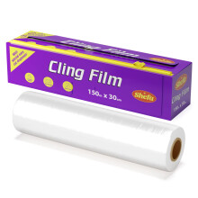 Shefa Plastic Wrap for Food - 1PC 150m x 30cm Plastic Cling Wrap for Prepared Food & Leftovers, Freezer & Microwave Safe Cling Film - Includes Large