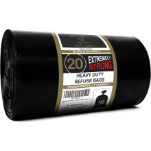 Haya Home 60 ?m 120L 20 Extremely Strong Heavy Duty Black Bin Bags Bin Liners Refuse Sacks Waste Dustbin Bags Rubble Sack Industrial Commercial
