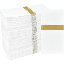 KMAKII Disposable Guest Towels, Linen Feel Hand Towels, Cloth-Like Paper Napkins,White Napkins,Soft, Durable, Absorbent Paper Hand Towel for Kitchen,