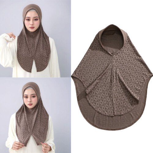 Classical Shawl Wrap Hijab Scarf Middle-Dark Grey 86x78cm 2