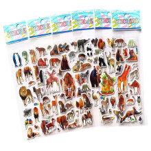 10Sheets Waterproof Textured Animal PVC Sticker Educational Kid