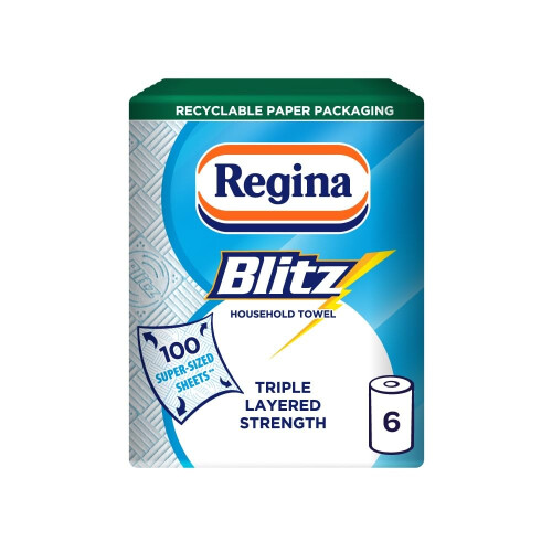 Regina Regina Blitz 3Ply Xl Sheets (Pack of 6, Total 600 Sheets)
