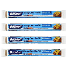 4 x EasyCut Foil Refill Rolls Tear & Heat-Resistant | Perfect for Grilling Baking Roasting Wrapping Freezing | 100% Recyclable | 300mm x 15m | Total