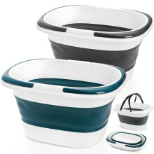 Coloch 2 Pack 16L Collapsible Plastic Bucket, Foldable Mop Buckets Laundry Basket with Handle, Portable Water Pail Space-saving Bucket for House