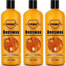 PIPIHUA Beeswax Polish for Wood & Furniture - Natural Wood Wax for All Types, Furniture Polish to Enhance & Protect Any Wooden Surface 480ml, 3Pack