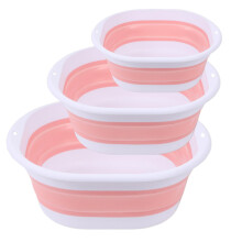 Tong Li Collapsible Wash Basin 3 Pack, Foldable Dish Tub, Space-Saving Collapsible Sink Camping for Dishing, Fruit, Beverage Tubs, Hiking & Home