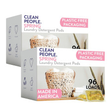 Clean People Laundry Washing Capsules - Recyclable Packaging, Hypoallergenic, Stain Fighting - Ultra Concentrated, Laundry Soap - Spring Scent, 192