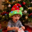 Gorro de Papá Noel con luces LED para decoración navideña 2
