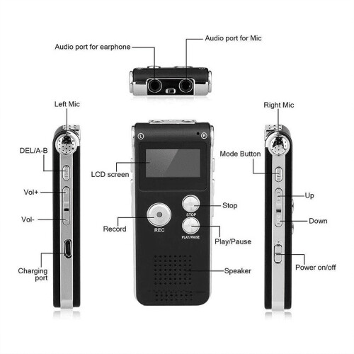 Ψηφιακή συσκευή εγγραφής φωνής Mawalde Paranormal Equipment EVP με USB US8GB (Μαύρο) 1