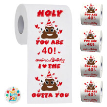4PCS Funny 40th Birthday Gifts for Women Men, Happy Prank Toilet Paper, Toilet Tissues Toilet Rolls, Novelty Gag Gift 40th Birthday Decoration for