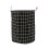 Large Spacious Foldable Grid Fabric Laundry Basket for-Black L 1