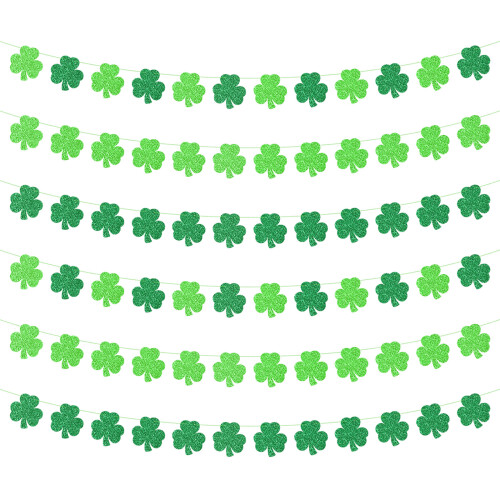 Glittering Shamrock Bunting Ceiling Hanging Ornament for-2 5 1